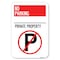 Signmission No Parking-Private Property With No P Heavy-Gauge Aluminum Sign, 12" x 18", A-1218-23799 A-1218-23799 - alternate 1